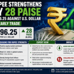 Rupee Strengthens by 28 Paise to 96.25 Against U.S. Dollar in Early Trade