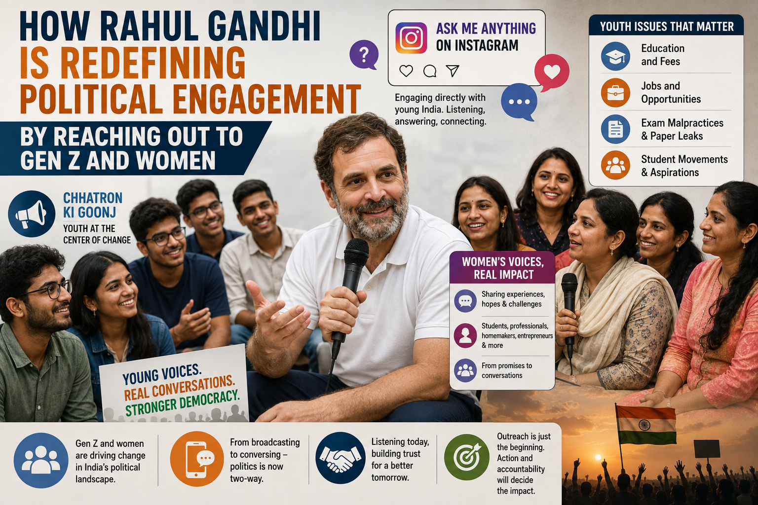 How Rahul Gandhi Is Redefining Political Engagement by Reaching Out to Gen Z and Women 