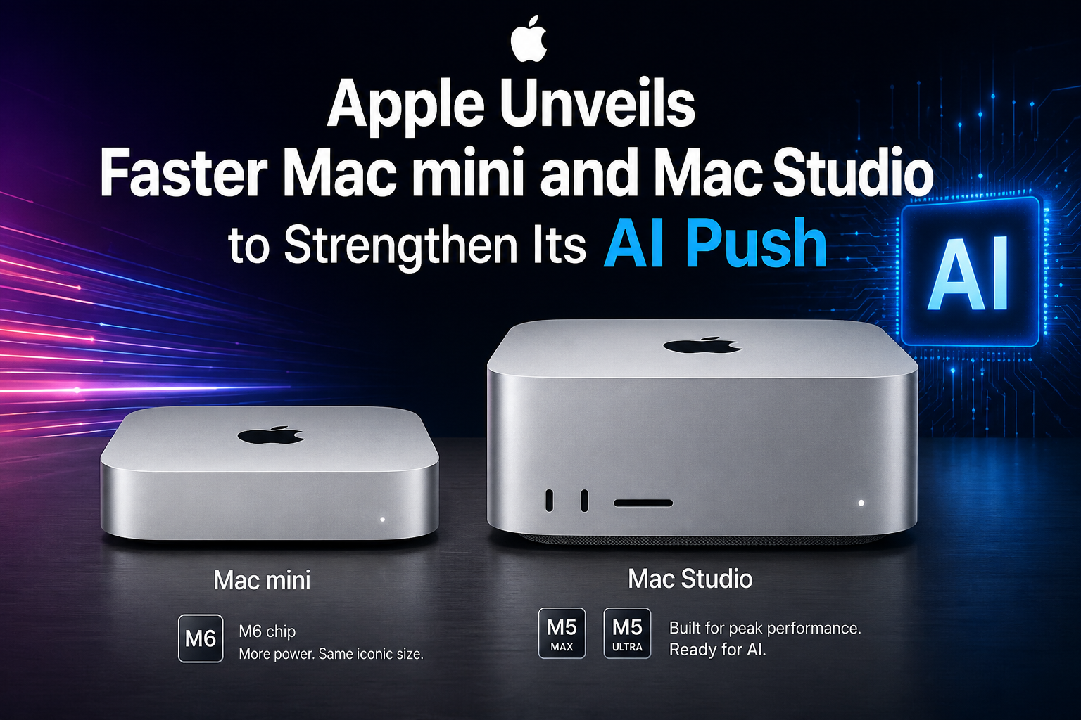 Apple Unveils Faster Mac mini and Mac Studio to Strengthen Its AI Push