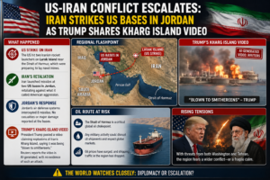 US-Iran Conflict Escalates: Iran Strikes US Bases in Jordan as Trump Shares Kharg Island Video