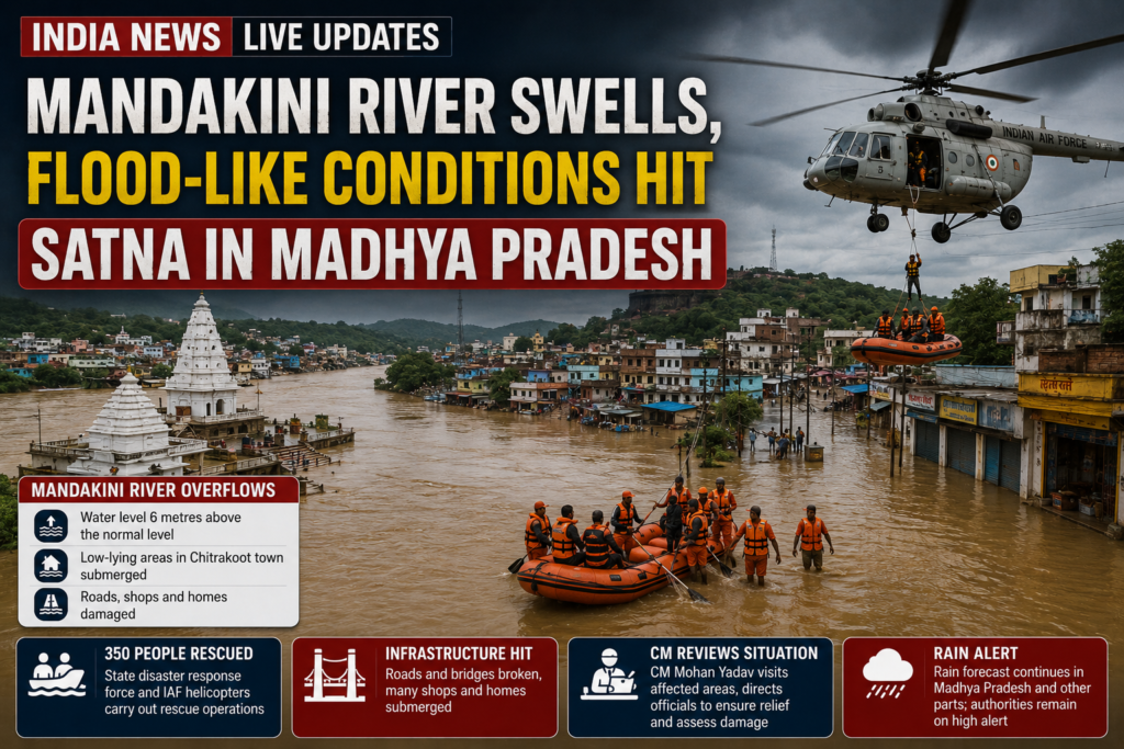 India News Live Updates: Mandakini River Swells, Flood-Like Conditions Hit Satna in Madhya Pradesh