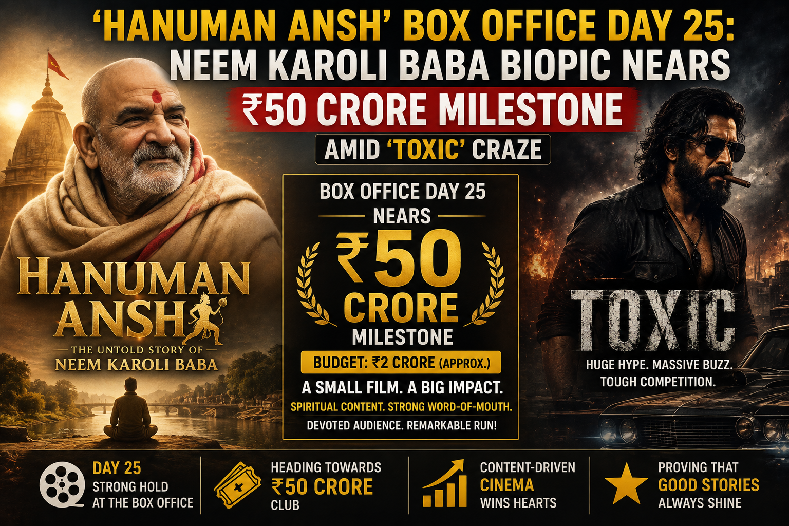 ‘Hanuman Ansh’ Box Office Day 25: Neem Karoli Baba Biopic Nears ₹50 Crore Milestone Amid ‘Toxic’ Craze 