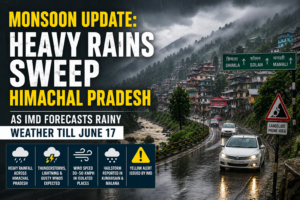 Monsoon Update: Heavy Rains Sweep Himachal Pradesh as IMD Forecasts Rainy Weather Till June 17 