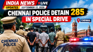 India News Live Updates, September 12, 2026: Chennai Police Detain 285 in Special Drive