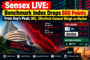 Sensex LIVE: Benchmark Index Drops 800 Points From Day’s Peak; BEL, UltraTech Cement Weigh on Market