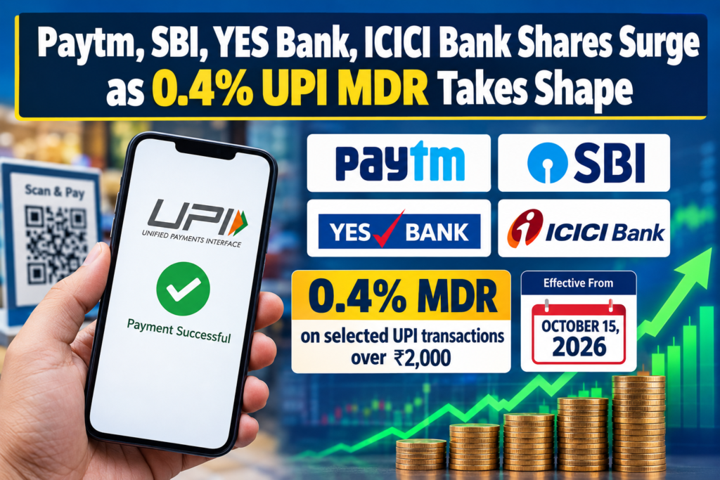 Paytm, SBI, YES Bank, ICICI Bank Shares Surge as 0.4% UPI MDR Takes Shape 