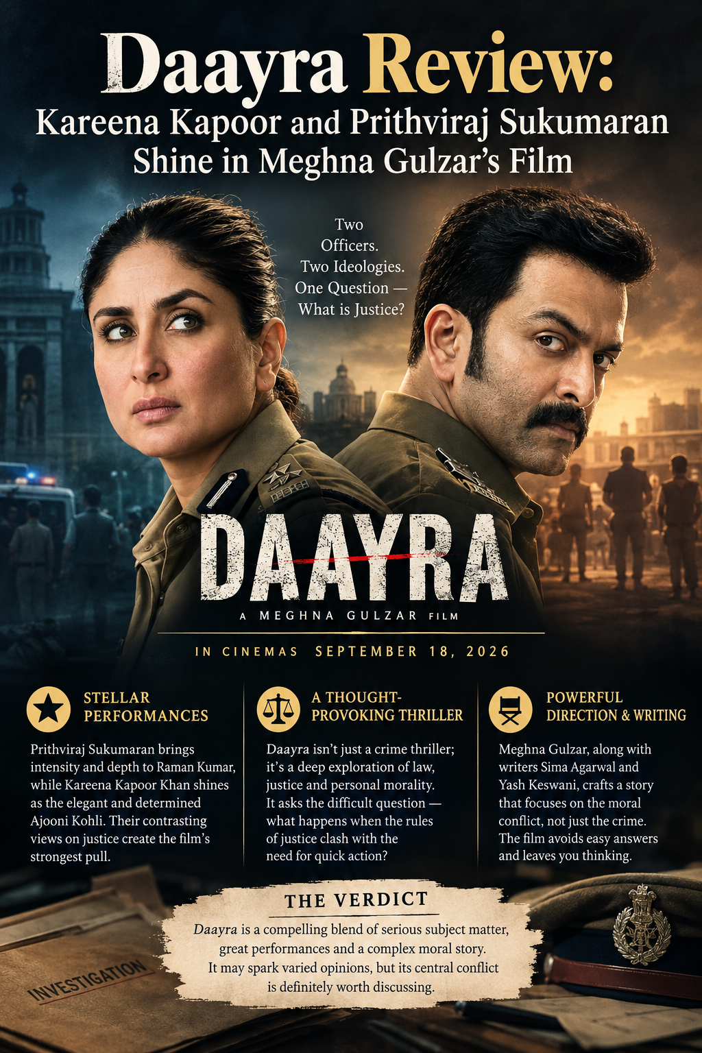 Daayra Review: Kareena Kapoor and Prithviraj Sukumaran Shine in Meghna Gulzar’s Film 