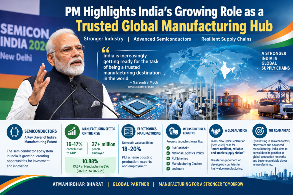 PM Highlights India’s Growing Role as a Trusted Global Manufacturing Hub