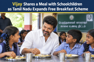 Vijay Shares a Meal with Schoolchildren as Tamil Nadu Expands Free Breakfast Scheme