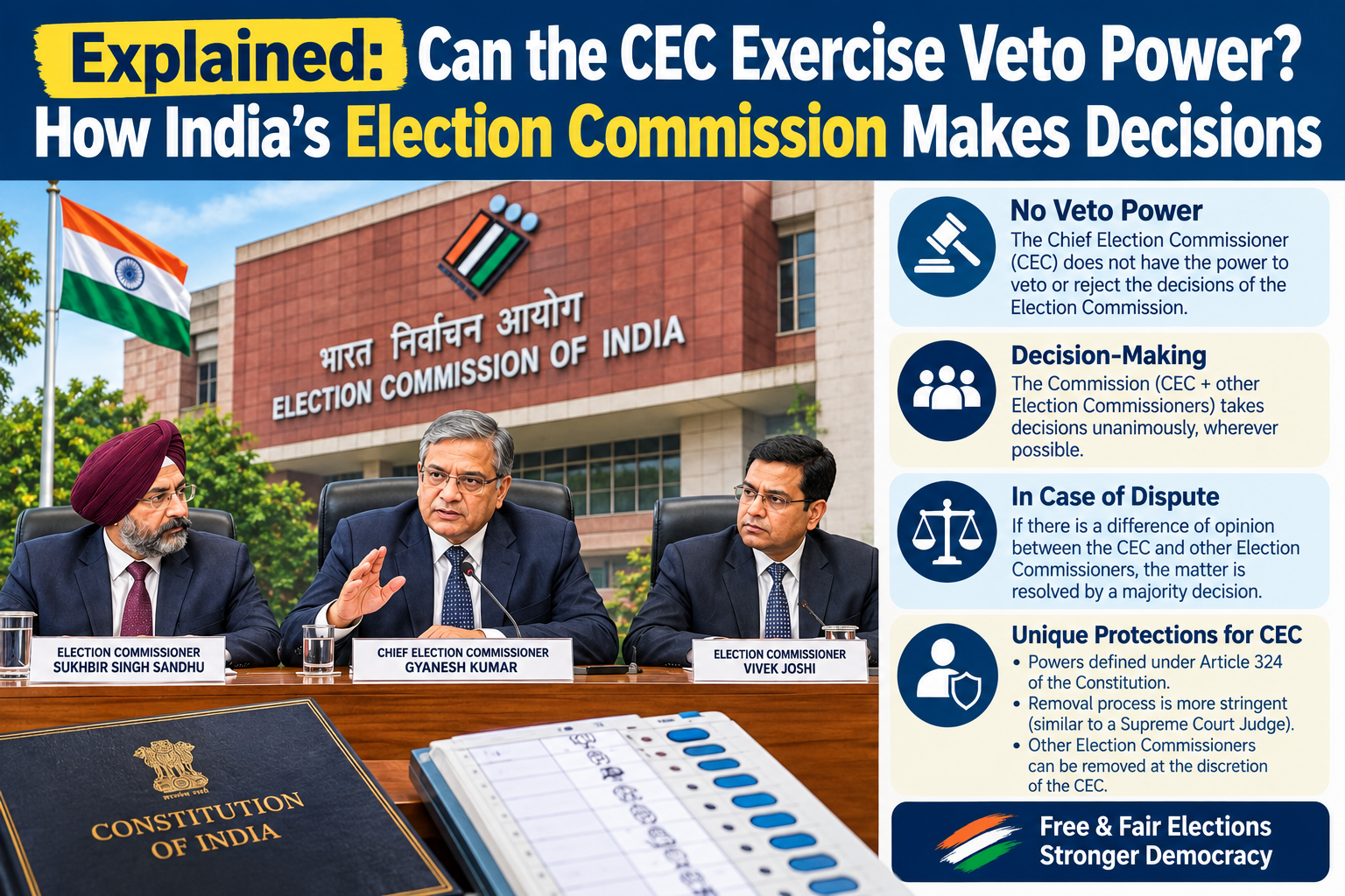 Explained: Can the CEC Exercise Veto Power? How India’s Election Commission Makes Decisions