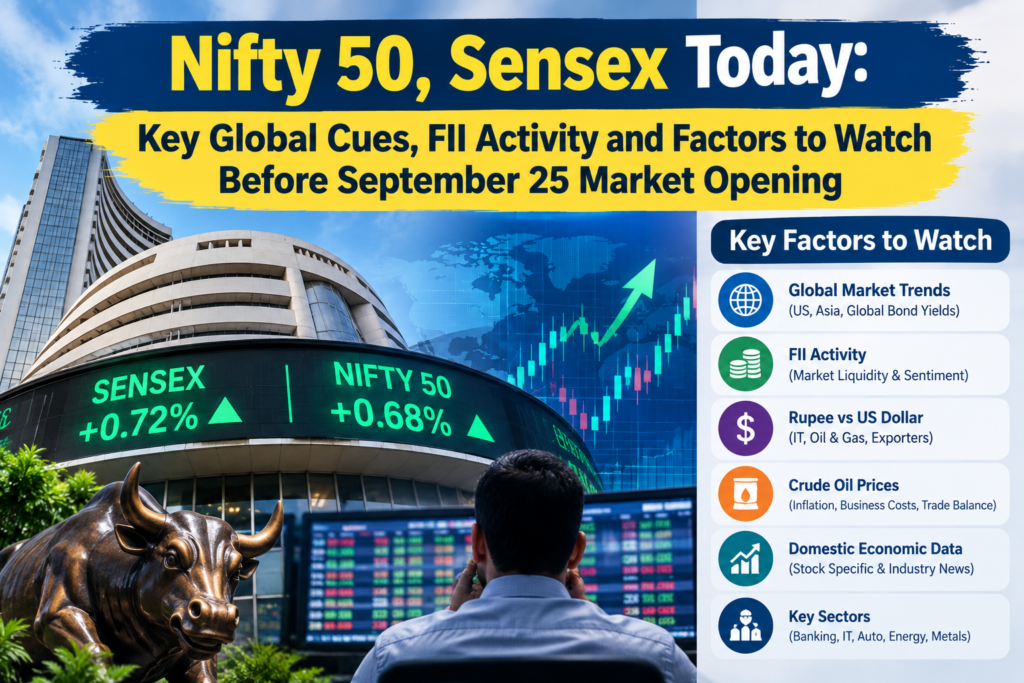 Nifty 50, Sensex Today: Key Global Cues, FII Activity and Factors to Watch Before September 25 Market Opening