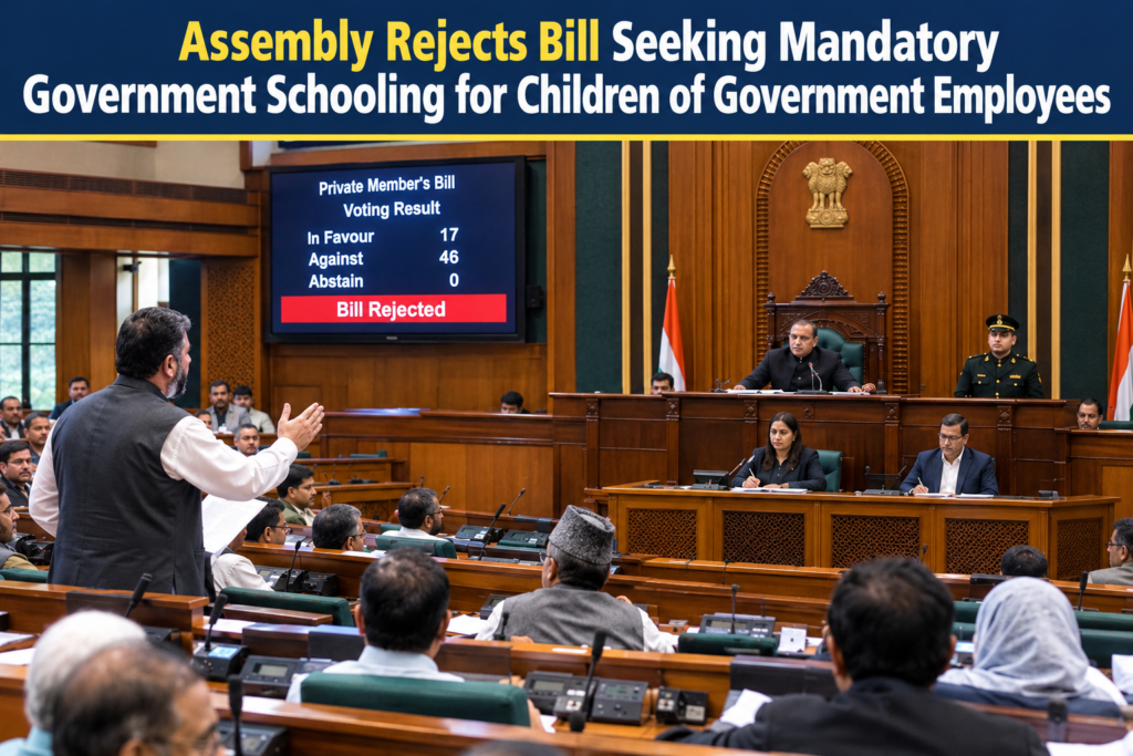Assembly Rejects Bill Seeking Mandatory Government Schooling for Children of Government Employees