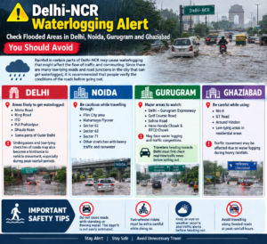 Delhi-NCR Waterlogging Alert: Check Flooded Areas in Delhi, Noida, Gurugram and Ghaziabad You Should Avoid