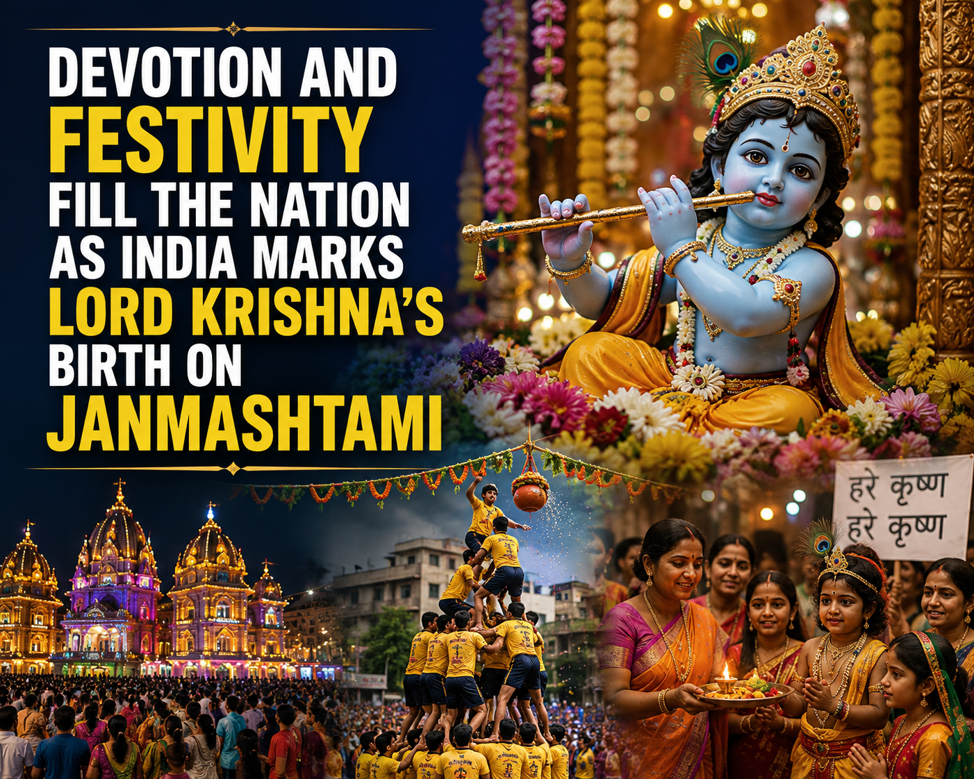 Devotion and Festivity Fill the Nation as India Marks Lord Krishna’s Birth on Janmashtami
