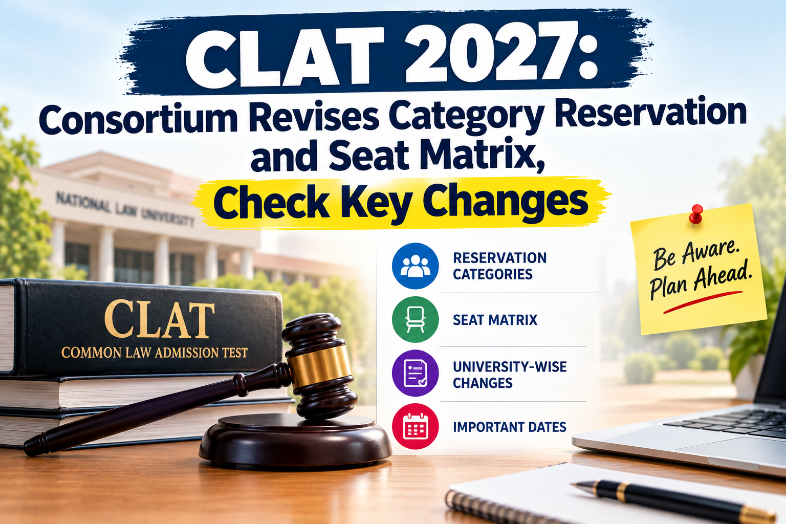 CLAT 2027: Consortium Revises Category Reservation and Seat Matrix, Check Key Changes