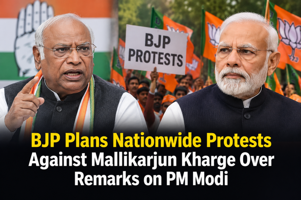 BJP Plans Nationwide Protests Against Mallikarjun Kharge Over Remarks on PM Modi