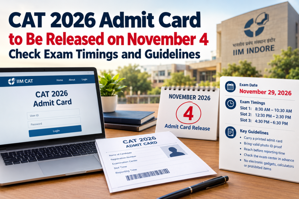 CAT 2026 Admit Card to Be Released on November 4: Check Exam Timings and Guidelines