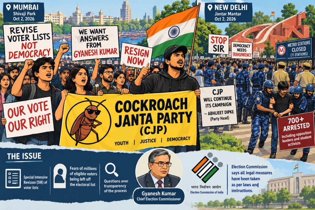 India’s ‘Cockroach’ Movement Launches Fresh Protests Over Voter Roll Revisions