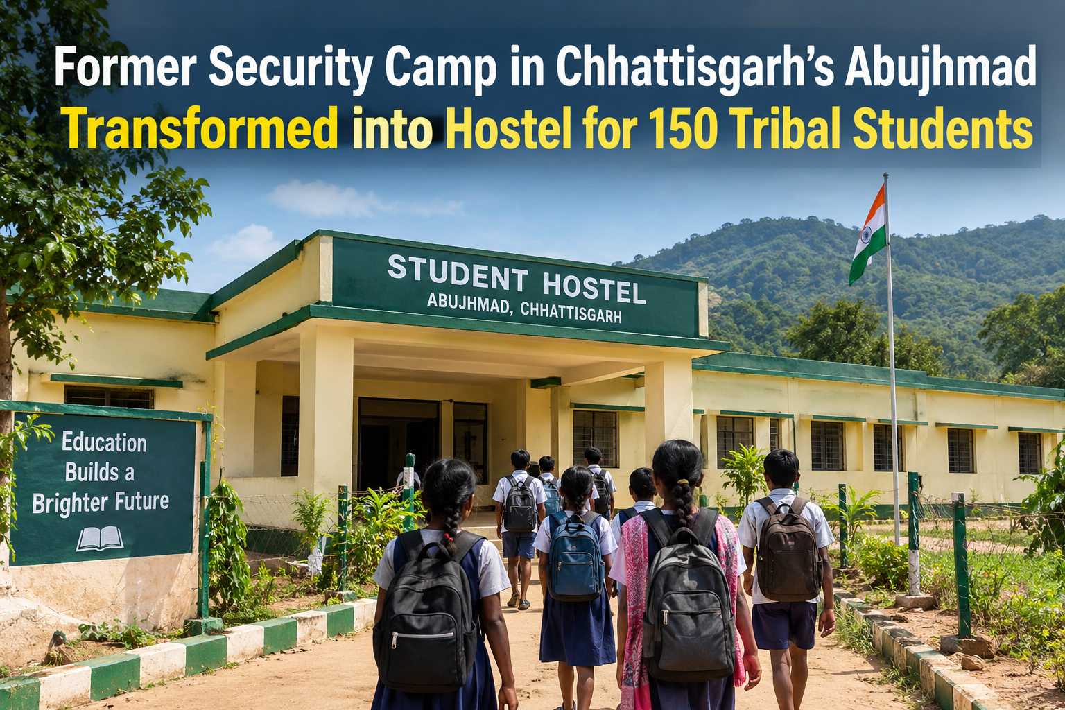 Former Security Camp in Chhattisgarh’s Abujhmad Transformed into Hostel for 150 Tribal Students 
