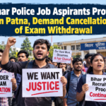 Bihar Police Job Aspirants Protest in Patna, Demand Cancellation of Exam Withdrawal 