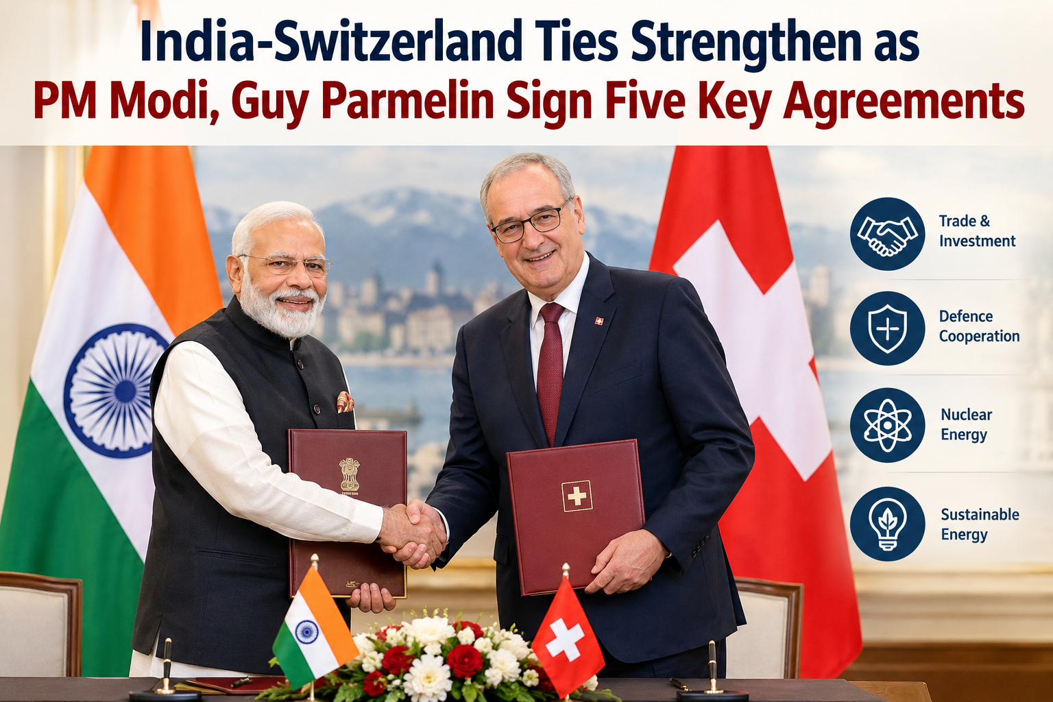 India-Switzerland Ties Strengthen as PM Modi, Guy Parmelin Sign Five Key Agreements