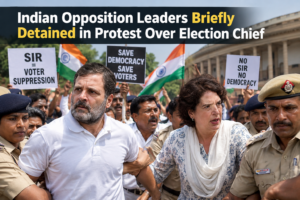 Indian Opposition Leaders Briefly Detained in Protest Over Election Chief