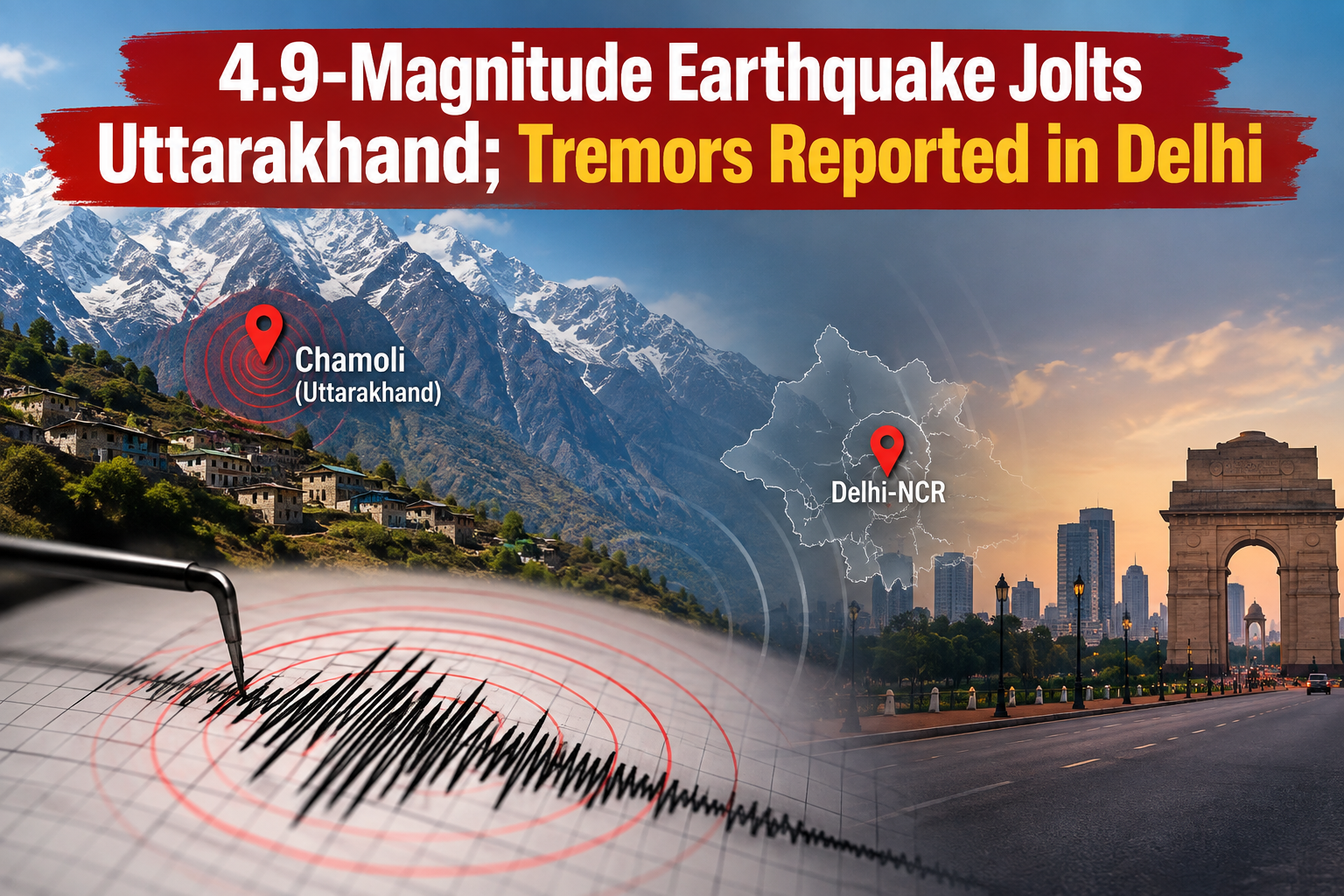 4.9-Magnitude Earthquake Jolts Uttarakhand; Tremors Reported in Delhi