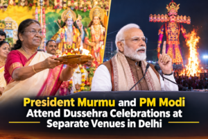 President Murmu and PM Modi Attend Dussehra Celebrations at Separate Venues in Delhi