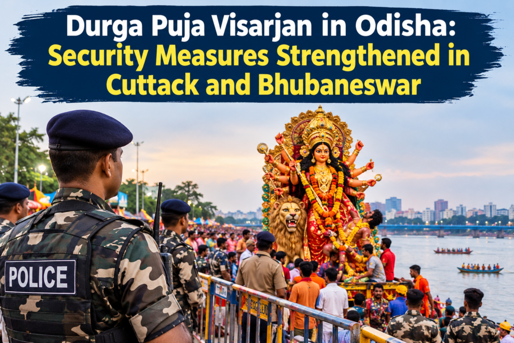 Durga Puja Visarjan in Odisha: Security Measures Strengthened in Cuttack and Bhubaneswar