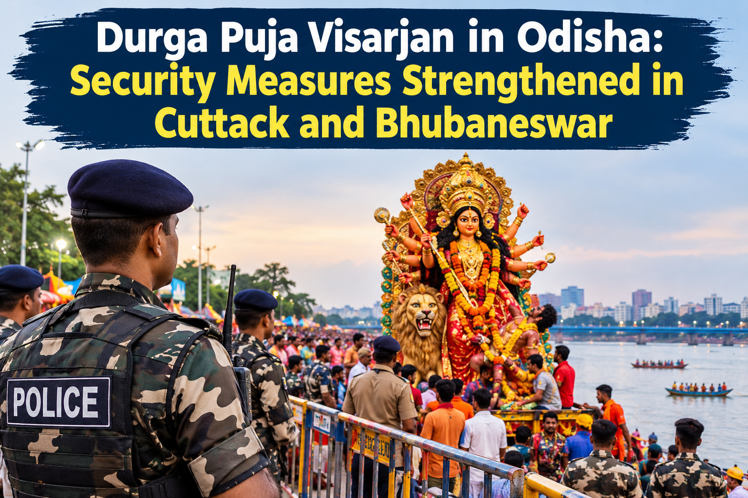 Durga Puja Visarjan in Odisha: Security Measures Strengthened in Cuttack and Bhubaneswar