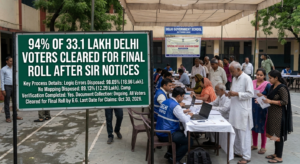 94% of 33.1 Lakh Delhi Voters Cleared for Final Electoral Roll After SIR Notices