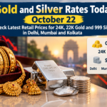 Gold and Silver Rates Today, October 22: Check Latest Retail Prices for 24K, 22K Gold and 999 Silver in Delhi, Mumbai and Kolkata