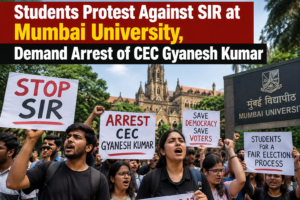 ​Students Protest Against SIR at Mumbai University, Demand Arrest of CEC Gyanesh Kumar