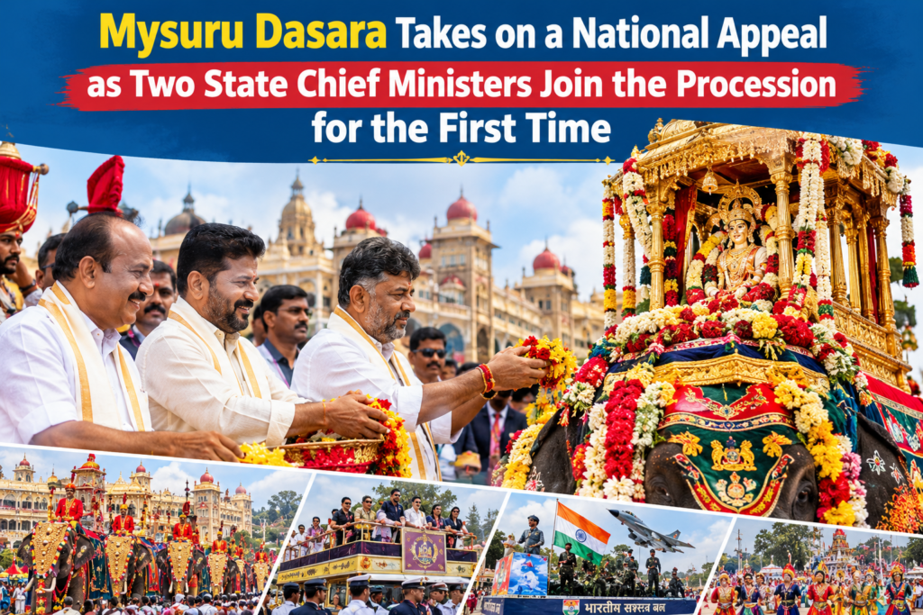 Mysuru Dasara Takes on a National Appeal as Two State Chief Ministers Join the Procession for the First Time