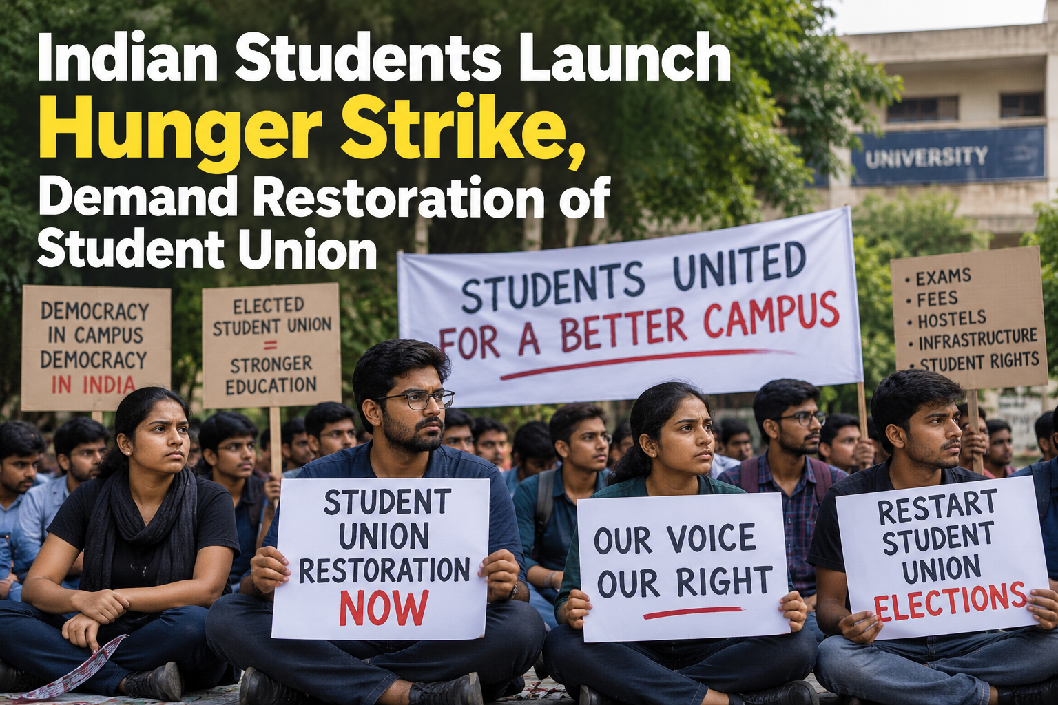 Indian Students Launch Hunger Strike, Demand Restoration of Student Union