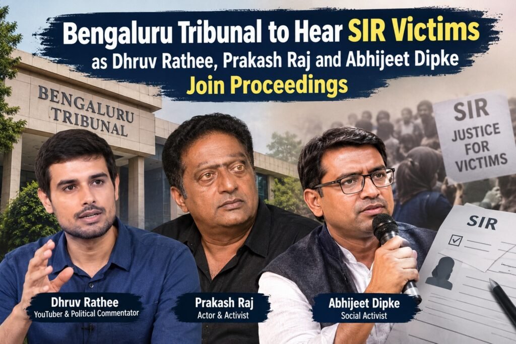Bengaluru Tribunal to Hear SIR Victims as Dhruv Rathee, Prakash Raj and Abhijeet Dipke Join Proceedings 