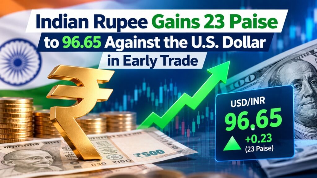 Indian Rupee Gains 23 Paise to 96.65 Against the U.S. Dollar in Early Trade 