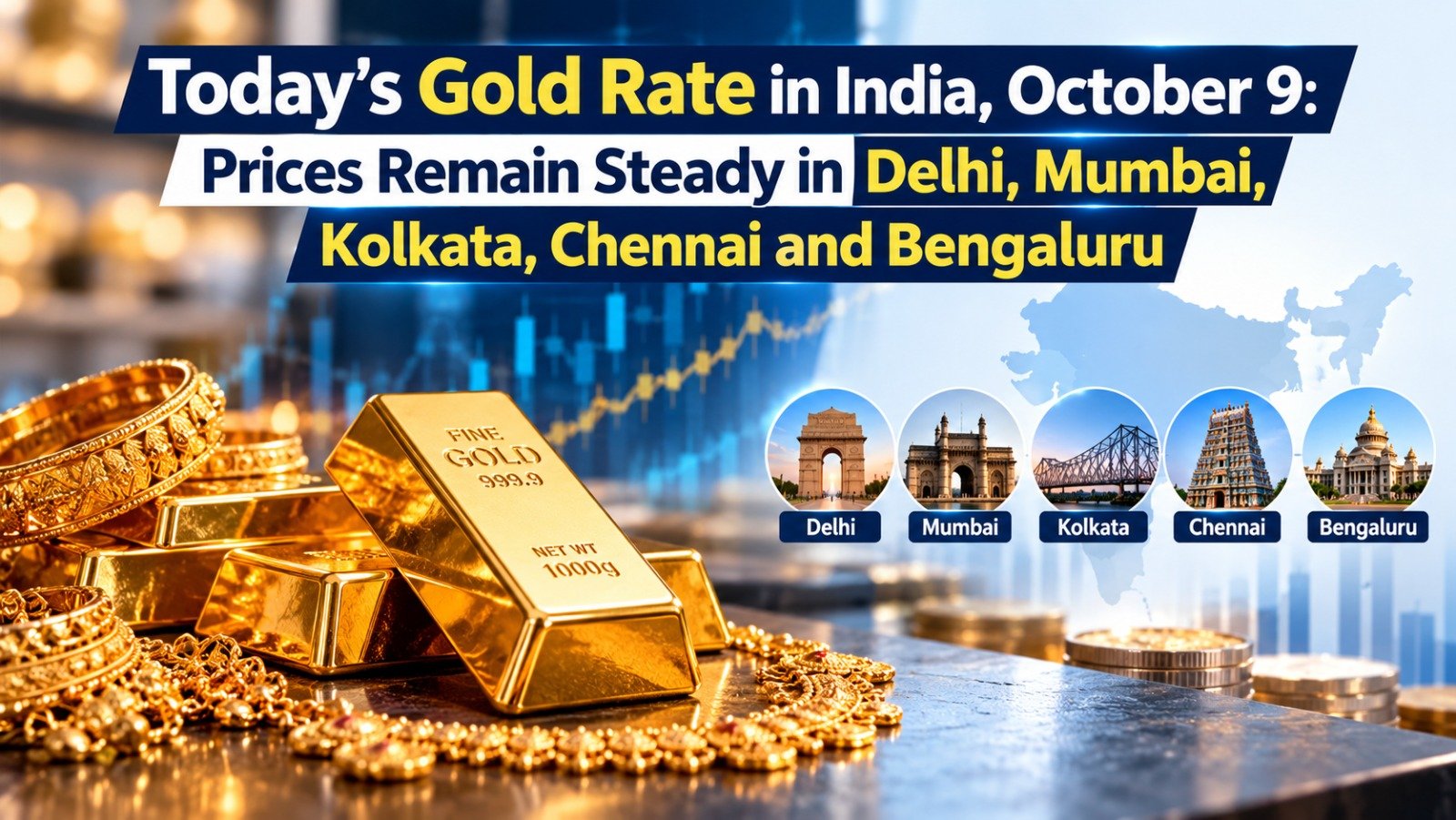 Today’s Gold Rate in India, October 9: Prices Remain Steady in Delhi, Mumbai, Kolkata, Chennai and Bengaluru 