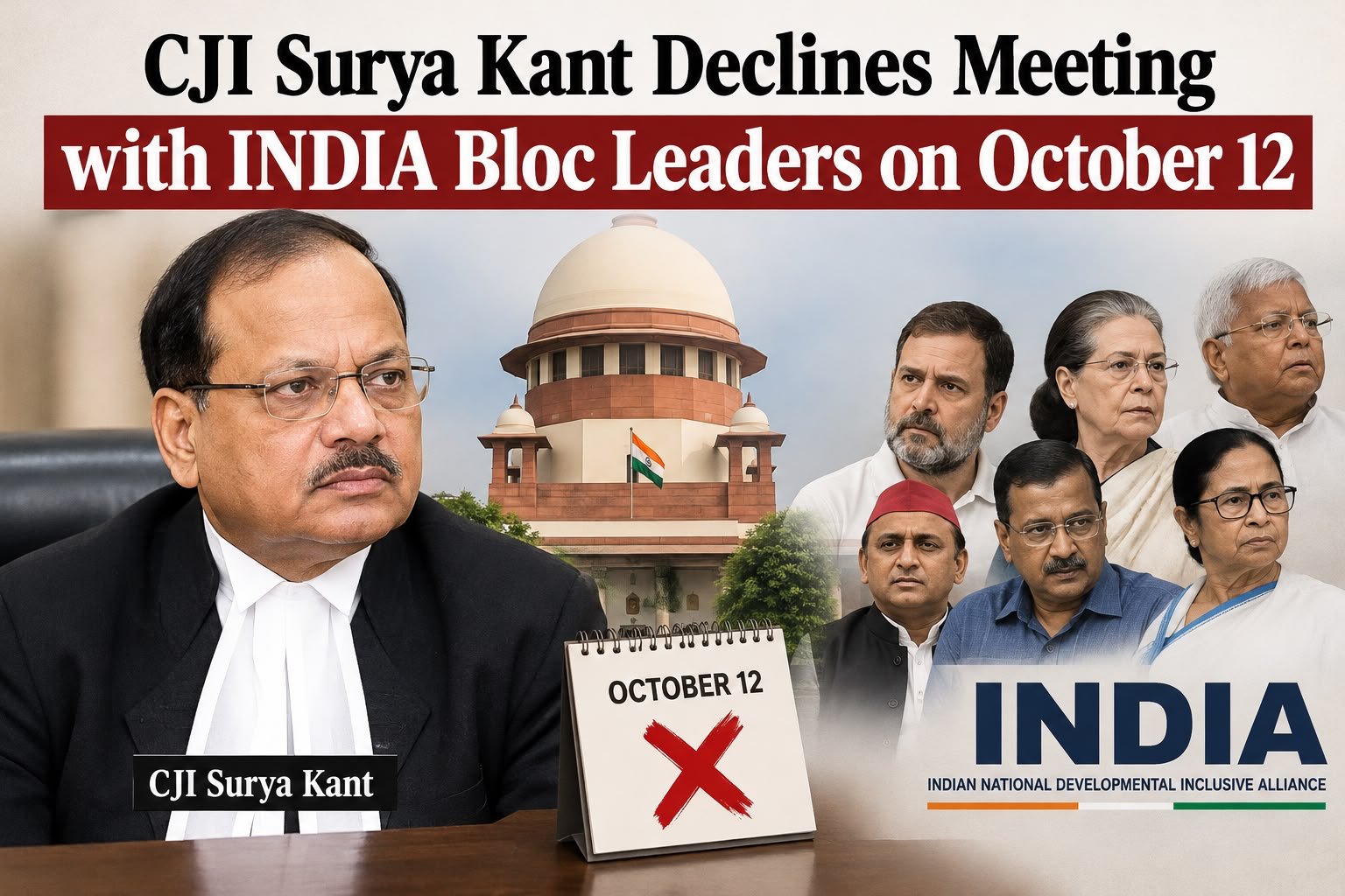 CJI Surya Kant Declines Meeting with INDIA Bloc Leaders on October 12